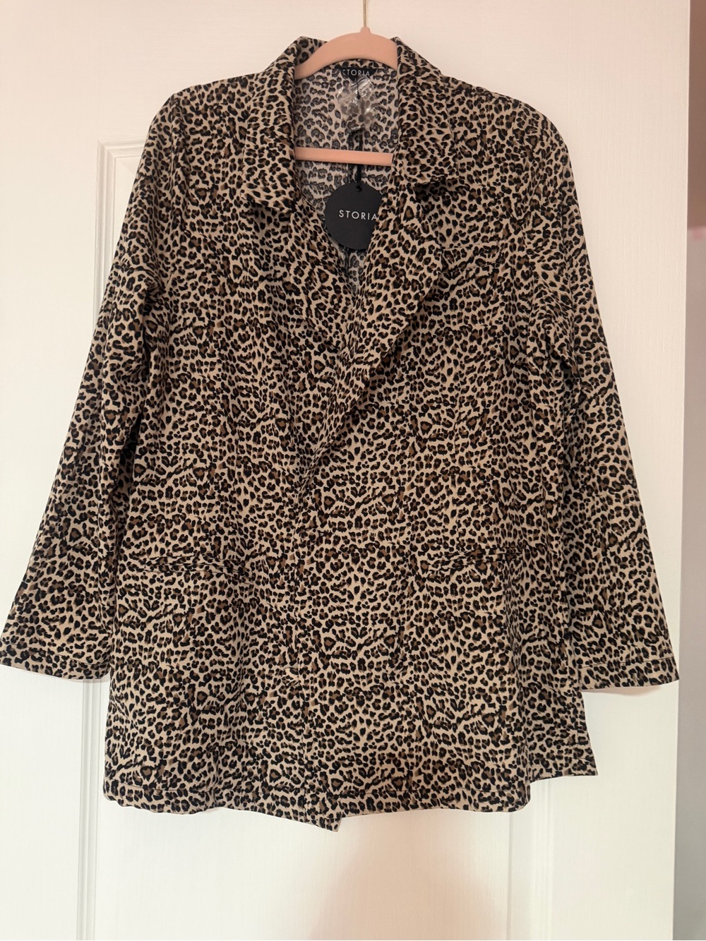 Storia Leopard-Print Blazer in Beige and Black